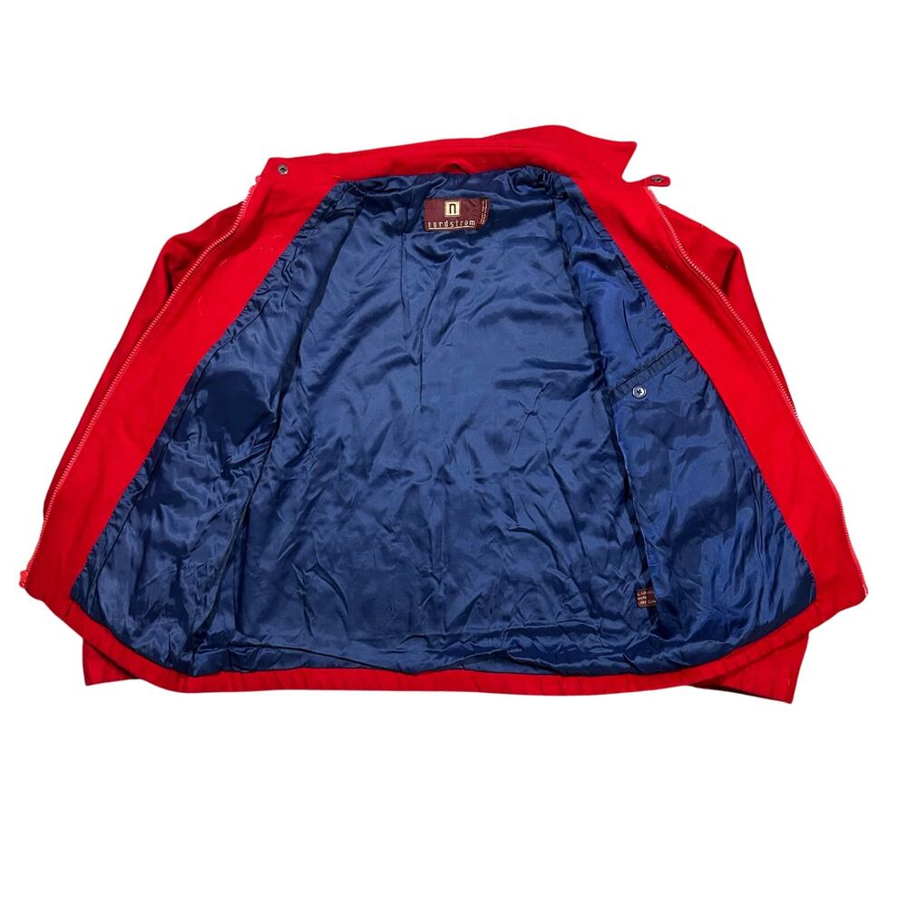 Vintage Nordstrom Harrington Jacket Red Wool Bomber Zip USA Mens Small - Picture 5 of 8